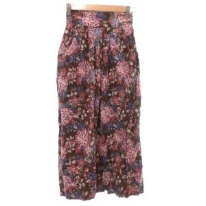 ローラアシュレイ LAURA ASHLEY タイトスカート ロング丈 ウール 7AR 茶 ブラウン 花柄 /NL ■ECF003 レディース