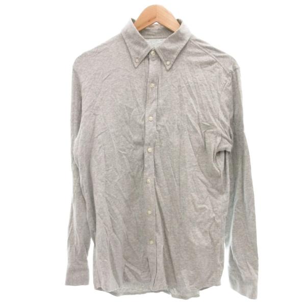 ランズエンド LANDS' END シャツ L グレー 長袖 ボタンダウンカラー 無地 /IL ■E...