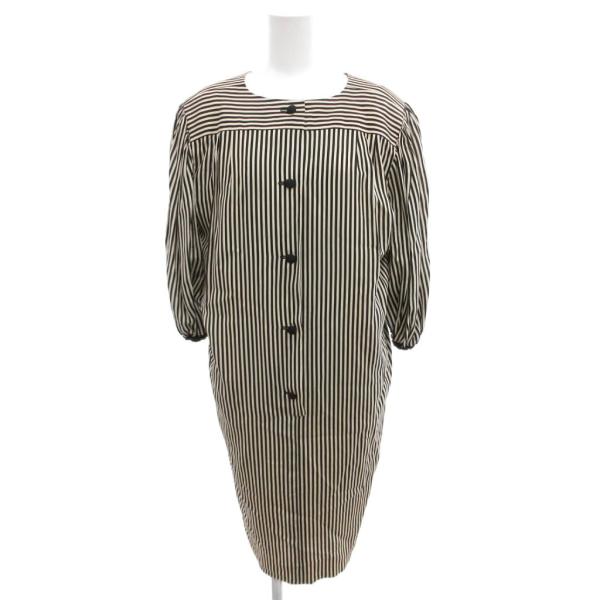 フォクシー FOXEY BOUTIQUE シャツワンピース プルオーバー ストライプ 絹 シルク 4...