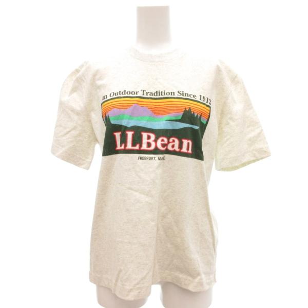 未使用品 エルエルビーン L.L.BEAN タグ付き Tシャツ M ライトグレー 半袖 グラフィック...