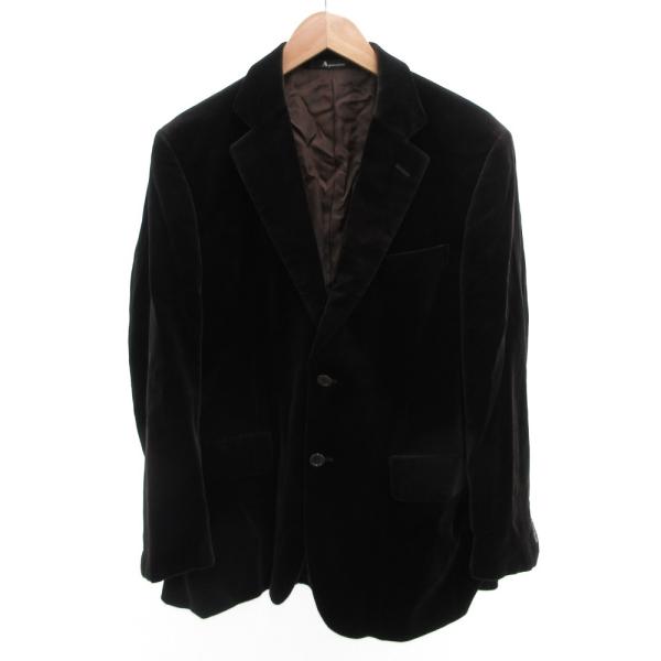 アクアスキュータム AQUASCUTUM テーラードジャケット ベロア ツイル 96AB5 茶 ブラ...