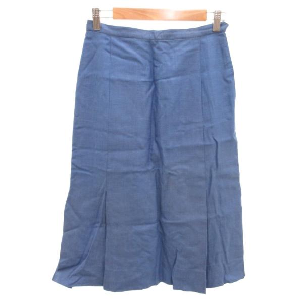 サルヴァトーレフェラガモ Salvatore Ferragamo スカート ミモレ ロング 42 青...