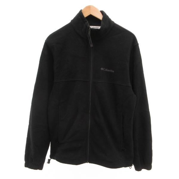 コロンビア Columbia フリースジャケット ブルゾン ロゴ刺繍 M 黒 ブラック /JS ■E...