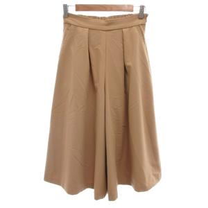 エニィスィス エニシス anySiS 美品 ガウチョパンツ 2 ベージュ ワイドレッグ クロップド丈 ウエストゴム タック入り 刺繍デザイン /KB ■E
