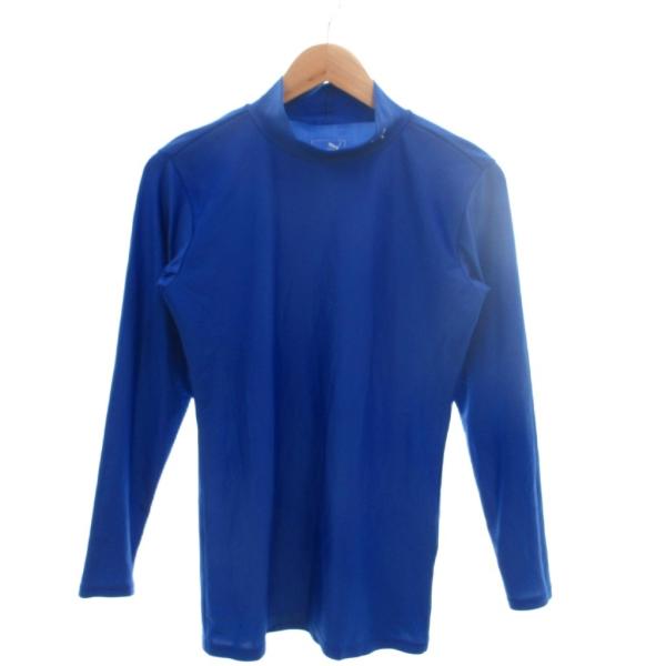 プーマ PUMA 美品 アンダーシャツ 長袖Tシャツ XL 青 ブルー  モックネック 長袖 /MX...