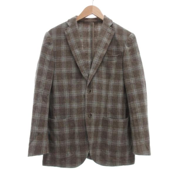 ヒルトン HILTON ジャケット L 茶 ブラウン フラップポケット チェック柄 /KR メンズ