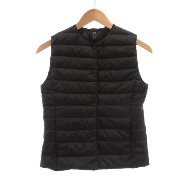 ユニクロ UNIQLO ダウンベスト S 黒 ブラック ナイロン キルティング /NU ■ECF00...