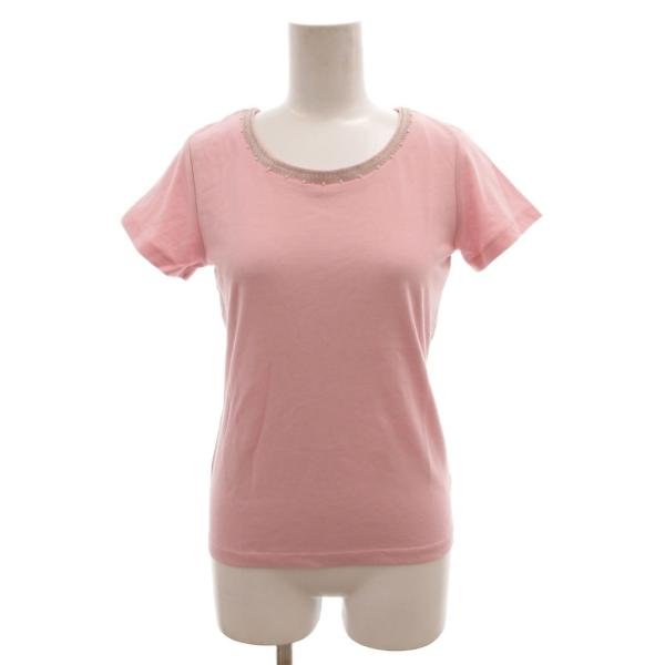 未使用品 イッツデモ ITS'DEMO タグ付き Tシャツ カットソー 36 ピンク 半袖 ラウンド...