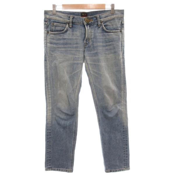 リー LEE デニムパンツ ジーンズ M 青 ブルー ウォッシュ加工 フルレングス  97599 /...