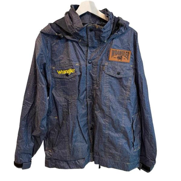 ラングラー WRANGLER フーデッドジャケット 上着 インディゴ調  PVCラミネート 3L 青...