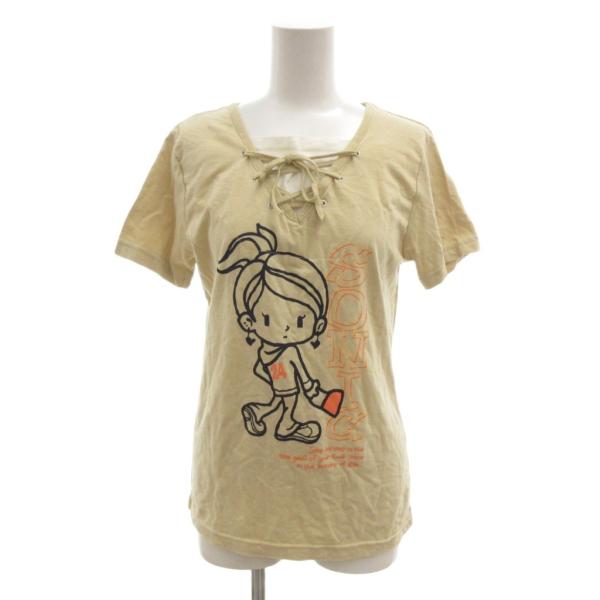 未使用品 NATURAL VIBRATION タグ付き Tシャツ カットソー L ベージュ レースア...