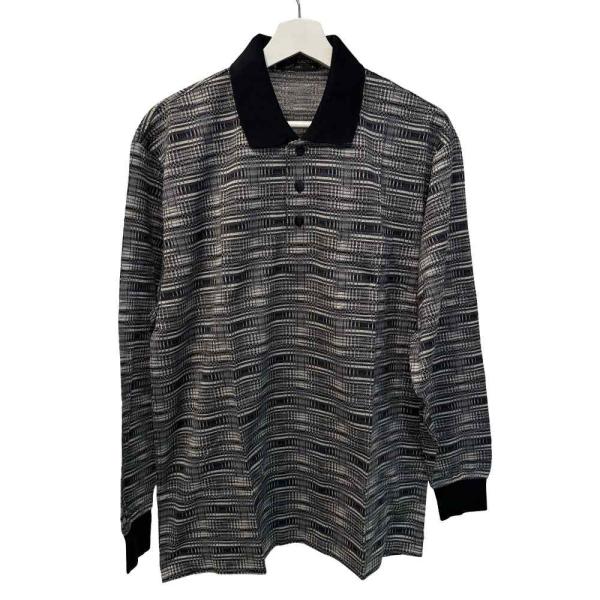 未使用品 ロッソカヴァリ ROSSO CAVALLI タグ付き ポロシャツ ニット 長袖 総柄 チェ...