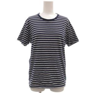 ポロ バイ ラルフローレン Polo by Ralph Lauren Tシャツ M 白 ホワイト 紺 ネイビー ボーダー柄 クルーネック 半袖 /ML ■ECE006
