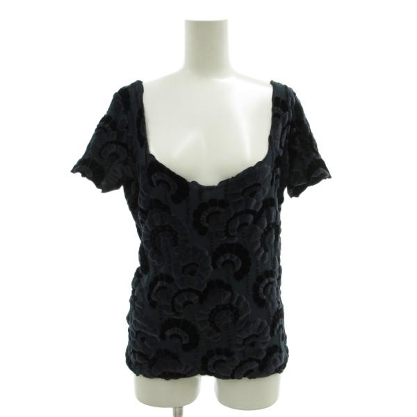 アルマーニ コレツィオーニ ARMANI COLLEZIONI Tシャツ 42 黒 ブラック スクエ...