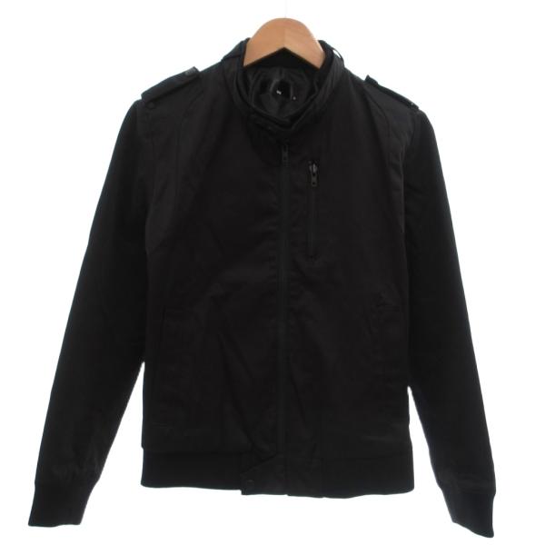 ハレ HARE 美品 シングルライダースジャケット M 黒 ブラック 無地 長袖 スタンドカラー シ...