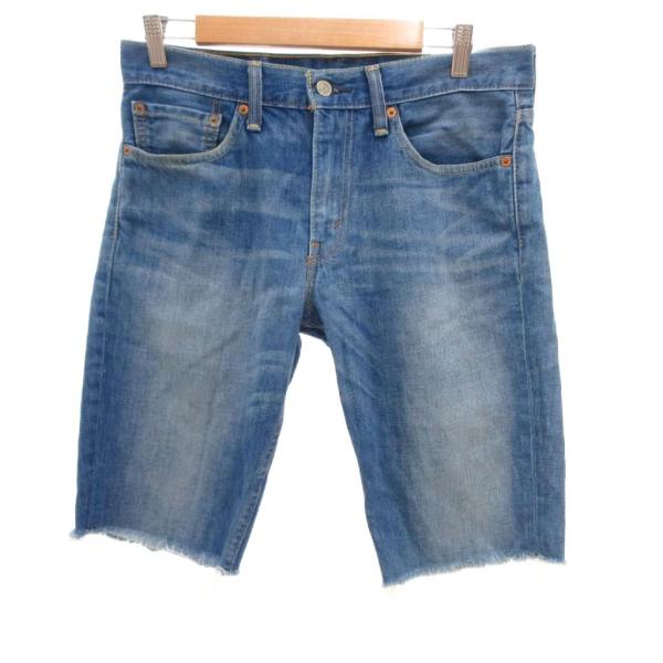 リーバイス Levi's 美品 デニムパンツ ジーンズ ハーフ ショート W32 紺 ネイビー カッ...