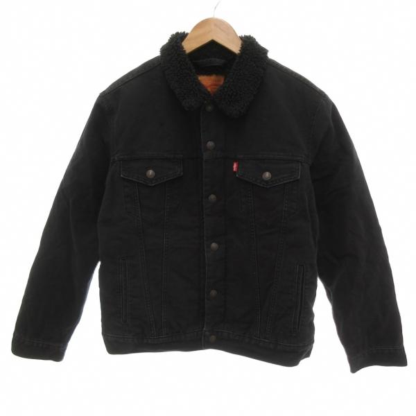 リーバイス Levi's デニムジャケット Gジャン M 裏ボア スナップボタン 黒 ブラック /Y...