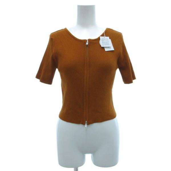 未使用品 アルシーヴ archives タグ付き ニット カットソー 半袖 M ラウンドネック リブ...