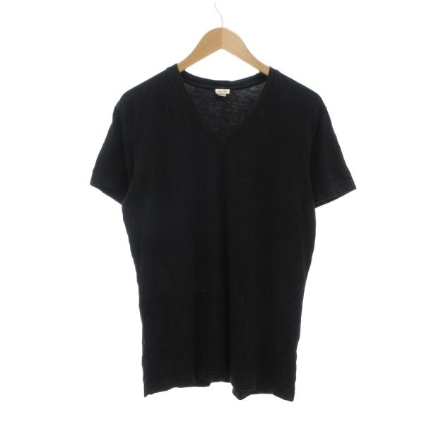 ディーゼル DIESEL Tシャツ L 黒 ブラック Vネック 半袖 バックプリント /NU ■EC...