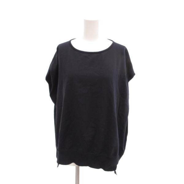 イエナ IENA 美品 Tシャツ カットソー 無地 ラウンドネック フレンチスリーブ 紺 ネイビー ...