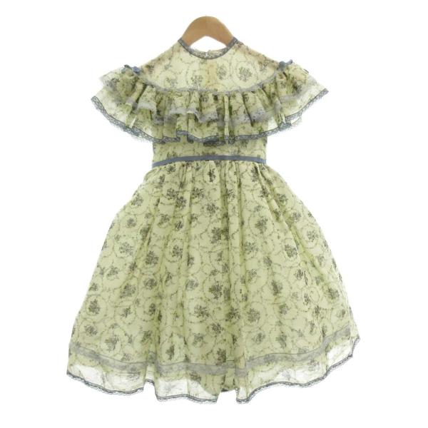 TAMI TAKABAYASHI SAEKI 美品 ヴィンテージ フリルワンピース ひざ丈 花柄 半...