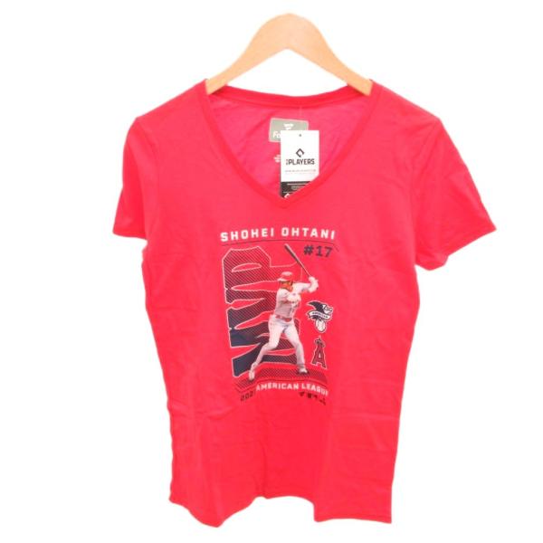 未使用品 ファナティクス Fanatics タグ付き Tシャツ S 赤 レッド Vネック 半袖 /I...