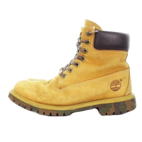 Timberland 6インチブーツ ワーク ミドル ハイカット カモアウトソール 迷彩シューレース...