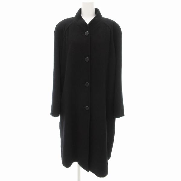 ダックス DAKS ヴィンテージ ロング コート スタンドカラー ウール カシミヤ混 11AR 黒 ...