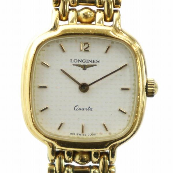 ロンジン LONGINES 腕時計 ウォッチ クォーツ 白文字盤 ロゴ ゴールド色 ■GY35 /M...