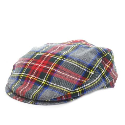 クリスチャンディオール Christian Dior 帽子 ハンチング ウール チェック 総柄 グレ...