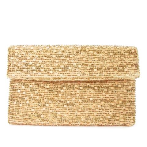 ダイアグラム クラッチバッグ セカンドバッグ 2way ショルダーバッグ ビーズ スパンコール メタ...