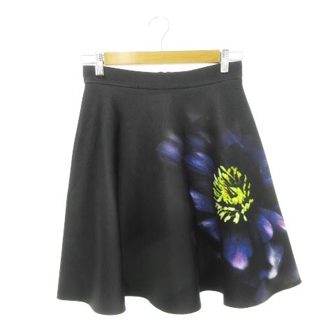 スポーツマックスコード マックスマーラ フレアスカート サーキュラー ひざ丈 転写プリント フラワー...