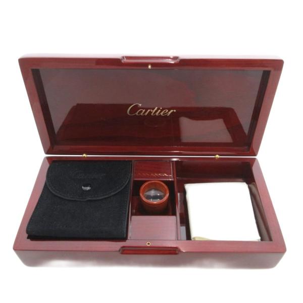カルティエ Cartier ジュエリーボックス 時計ケース ルーペ付き 茶 ブラウン /UO ■GY...