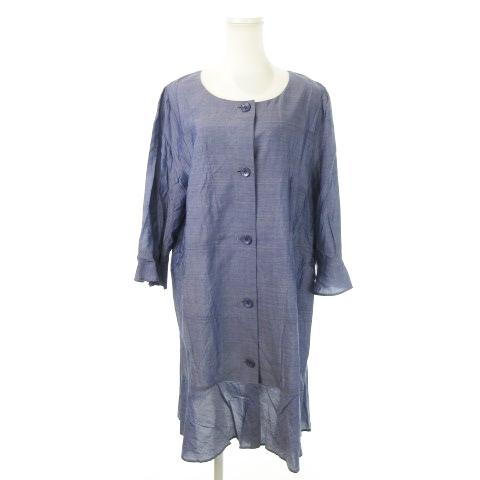 ローズティアラ Rose Tiara ミニワンピース 七分袖 フレアスリーブ 切替 大きいサイズ 5...