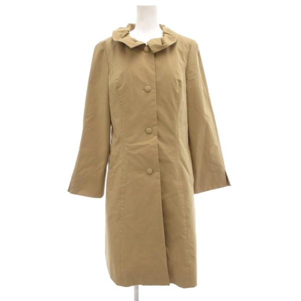 エムズグレイシー M'S GRACY ステンカラーコート Aライン フリル襟 ビジューボタン ライナ...