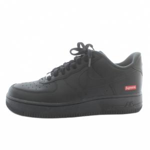 未使用品 ナイキ NIKE × シュプリーム Supreme Air Force 1 Low Black スニーカー レザー ローカット US8 26cm 黒 CU9225-001