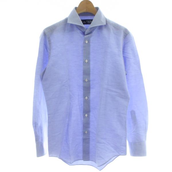 メーカーズシャツ カマクラ MAKER'S SHIRT 鎌倉 ドレスシャツ 長袖 麻 リネン 青 ブ...