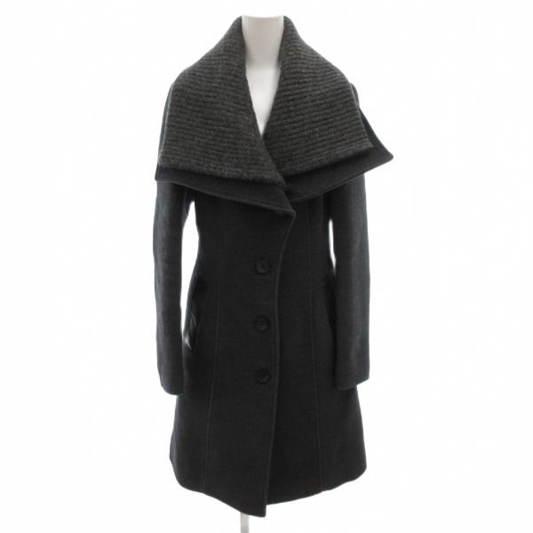 Mackage コート カシミヤ混 S グレー ショールカラー 襟ニット ビッグカラー ロング /F...