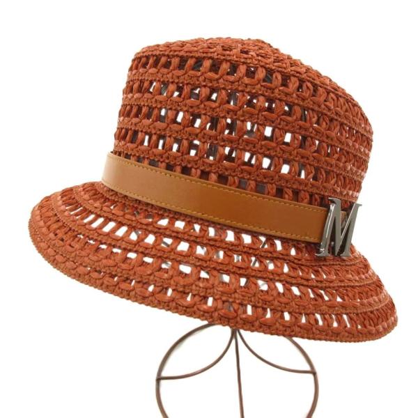 マックスマーラ MAX MARA UCCIO バケットハット バケハ 帽子 メッシュ ロゴ 編み込み...