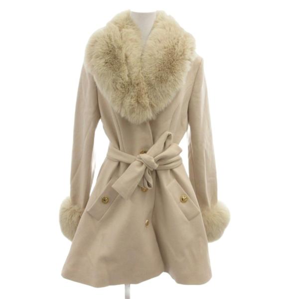 未使用品 FLAVIO CASTELLANI タグ付き フォックスファーコート ウール カシミヤ混 ...