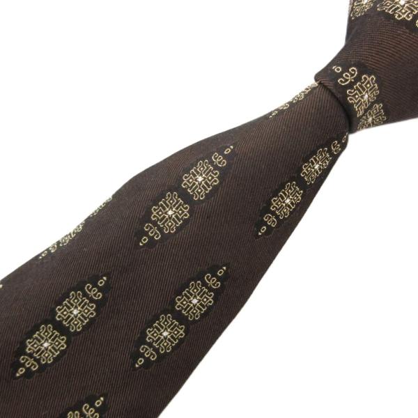 タイ ユア タイ TIE YOUR TIE ネクタイ 絹 シルク 総柄 茶 ブラウン /JS ■GY...
