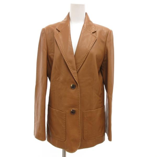 バーバリー ロンドン BURBERRY LONDON テーラードジャケット ラムレザー 裏地ノバチェ...