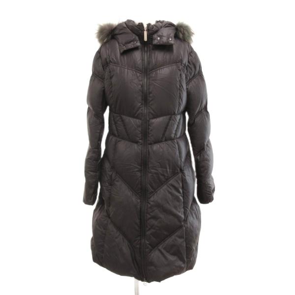 タトラス TATRAS ダウンコート ロング丈 ラクーンファー 36 黒 ブラック /JS ■GY1...