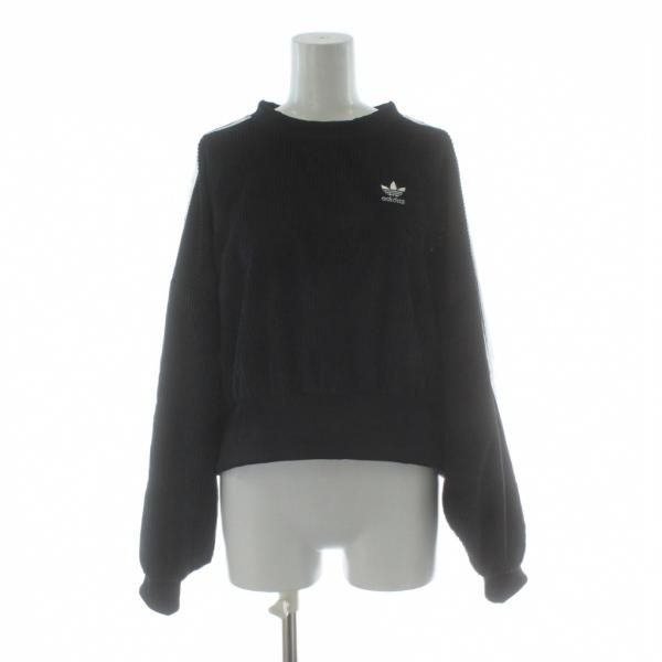 アディダス adidas スウェットシャツ SWEATSHIRT トレーナー M 黒 ブラック クロ...