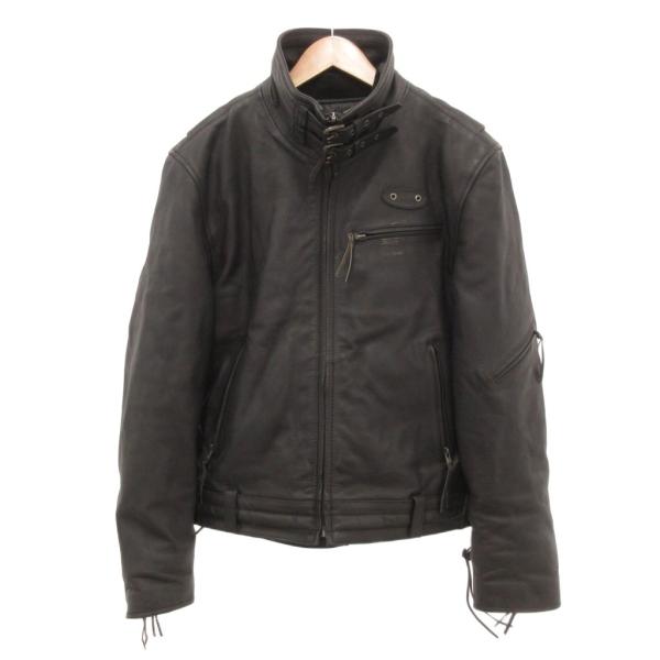 liugoo leathers ライダースジャケット シングル カウレザー 牛革 インナー付き LL...