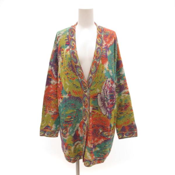 ミッソーニ MISSONI カーディガン ニット マーブル 花柄 S マルチカラー /JS ■GY4...