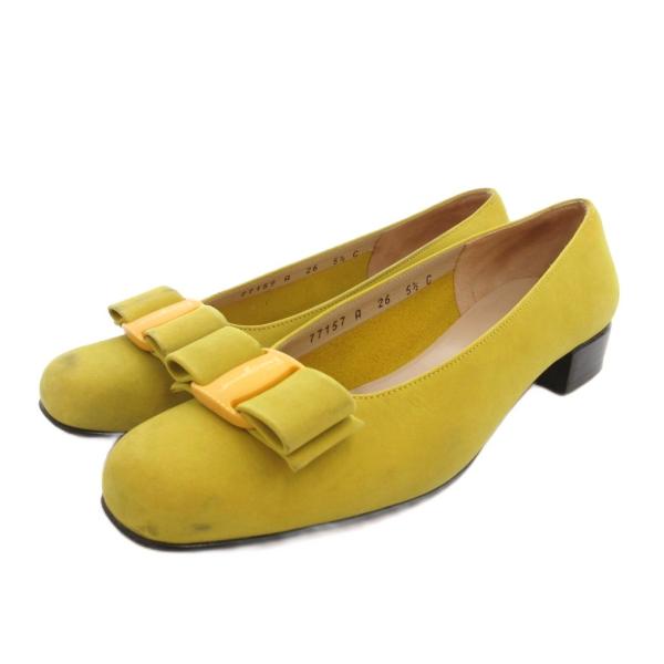 サルヴァトーレフェラガモ Salvatore Ferragamo パンプス ヴァラリボン スエード ...