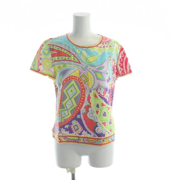 レオナール LEONARD カットソー 半袖 ロゴ ペイズリー柄 総柄 LL マルチカラー ■GY4...