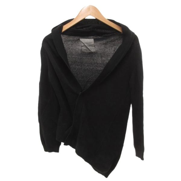 ワイズ Y's ヨウジヤマモト カーディガン 3 黒 ブラック 長袖 変形デザイン ショールカラー ...