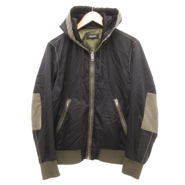 ディーゼル DIESEL マウンテンパーカー ジャケット ナイロン S 黒 ブラック カーキ /JS...